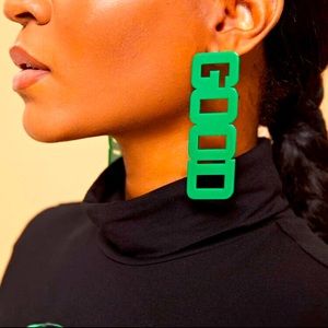 Green earrings